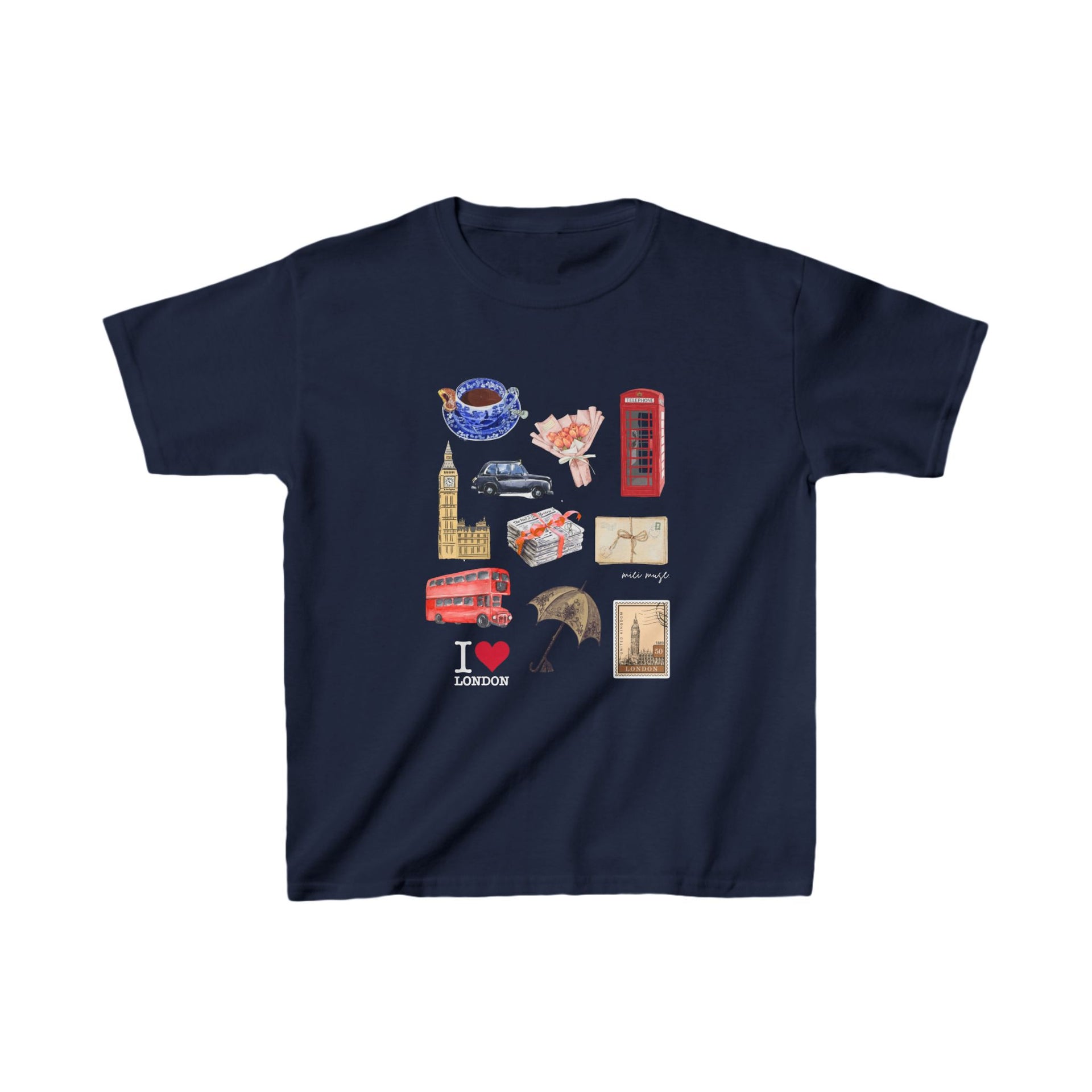 I Love London T Shirt Kids With Love, London Baby Tee S Navy